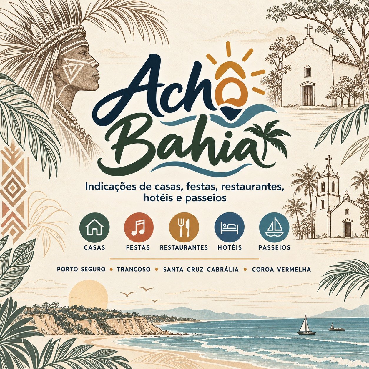 Arte original da identidade visual Achô Bahia